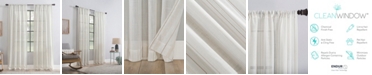 Clean Window Retro Stripe Dust Resistant Sheer Curtain Panel Collection
